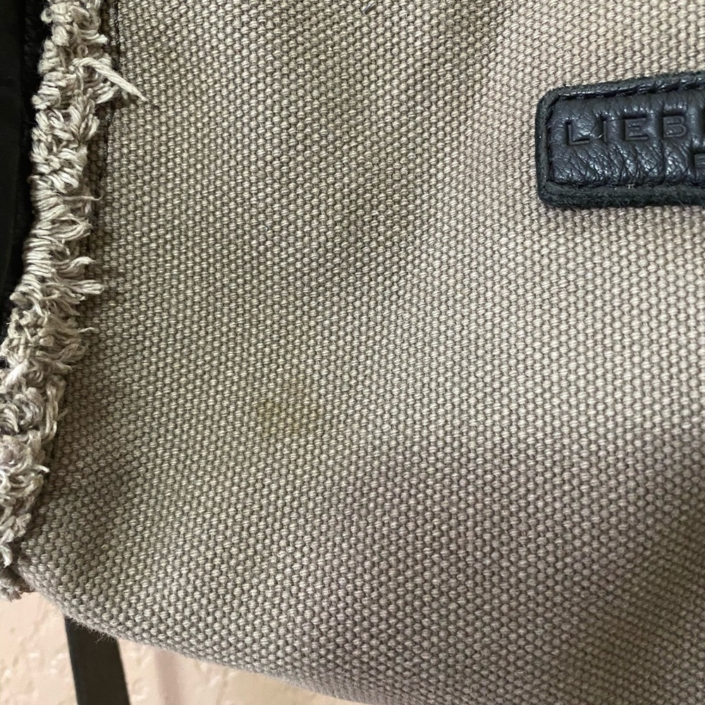 Liebeskind Two-Tone Black and Taupe Fringe Trim Crossbody - Picture 4 of 5